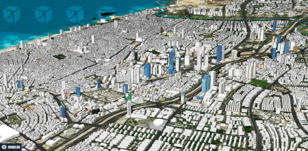מודל תלת ממדי עירוני של העיר תל אביב יפו