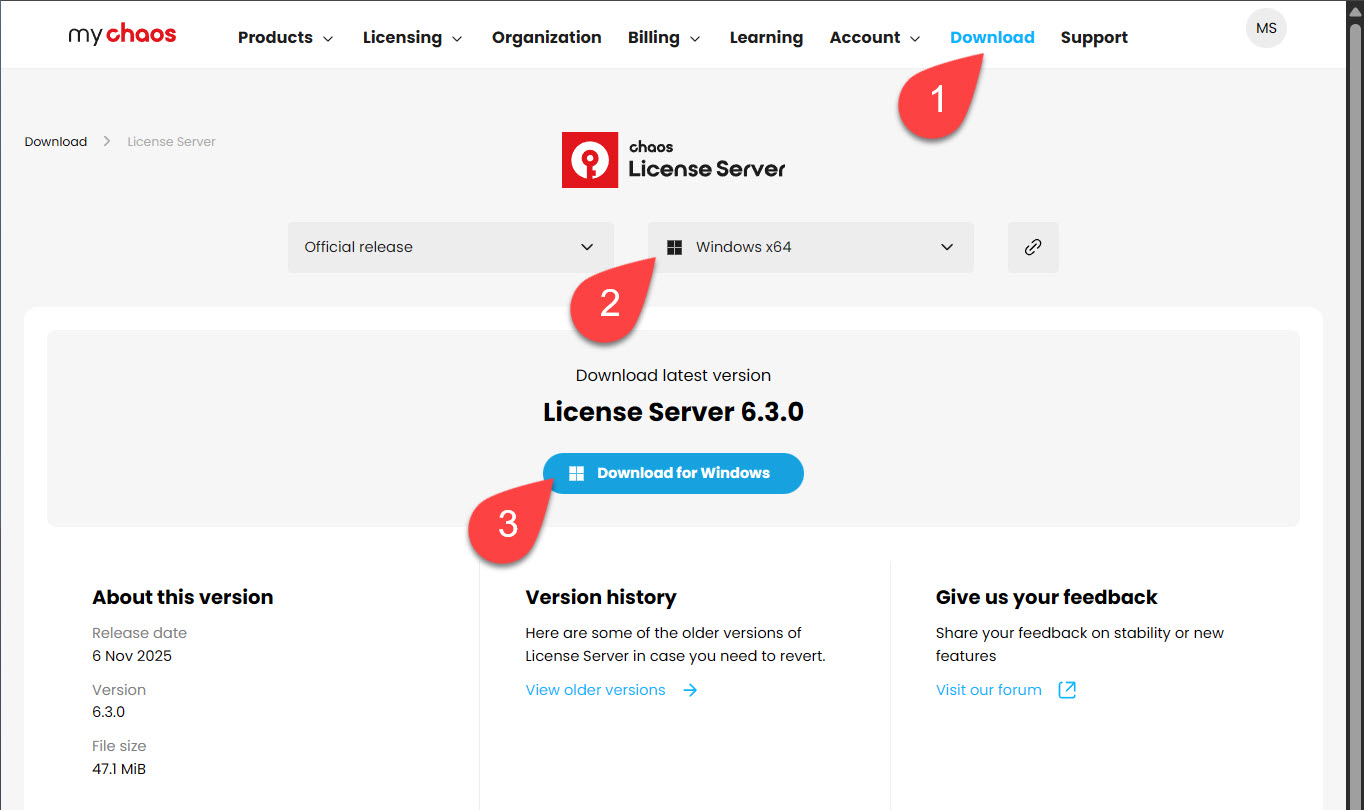 הורדת שרת הרישוי של כאוס לצורך הפעלה מחדש או אקטיבציה של רישיון קיים אשר איבד או התנתק באופן ספונטני